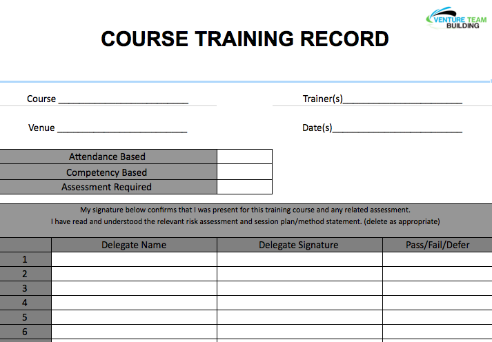 Course Training Record