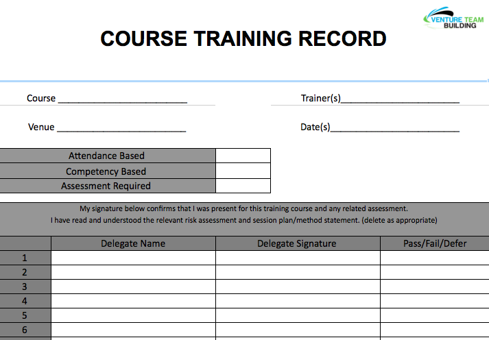 excel training log template