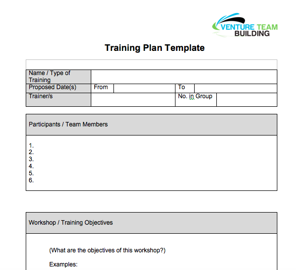 Free Training Plan Template in MS Word